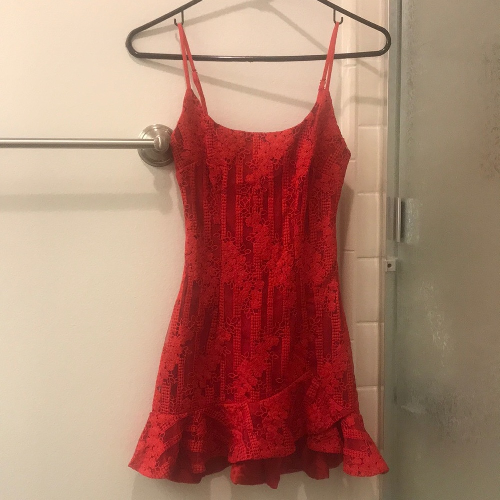 Fashion Nova- “My Moment Lace” Red Dress